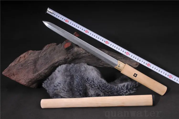 Дамасский складной меч из белой древесины лезвие стали ручной работы японский
