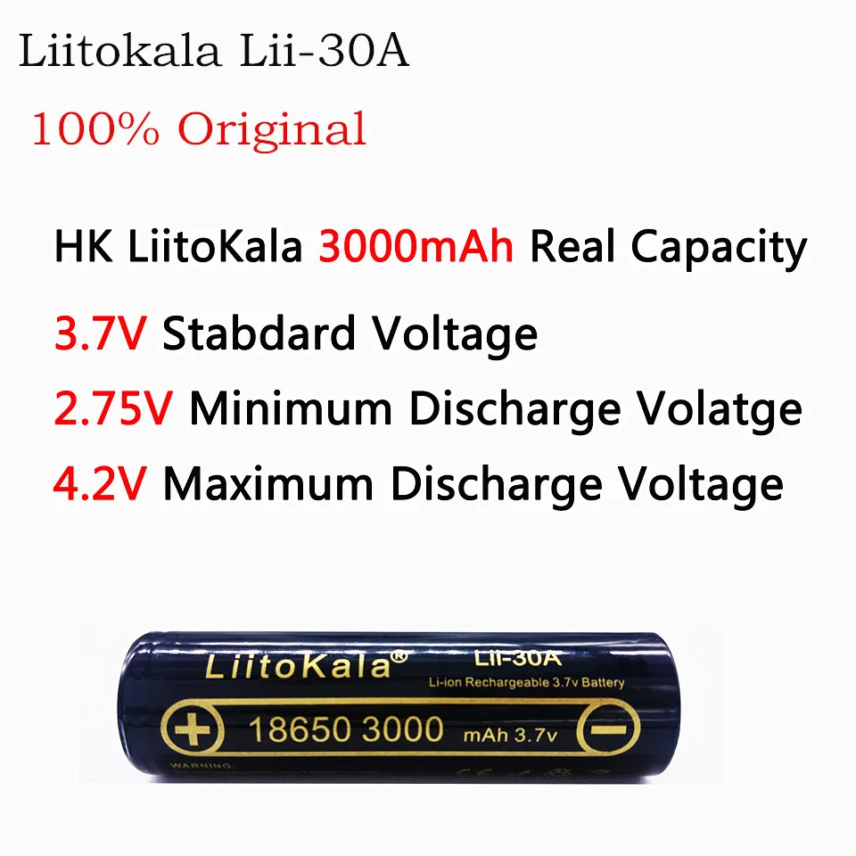 4 unids 100% оригинал lii 30a liitokala 18650 bateria 3 7 v 3000 mah recargable DE baterias descarga 30A para/e ciga|lg hg2|bateria 3.7
