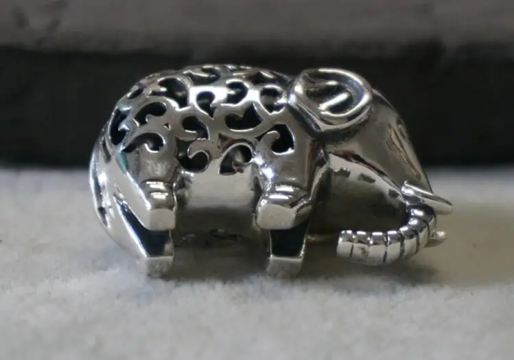 Серебряные ювелирные изделия серебряный Винтажный кулон в виде слона полый