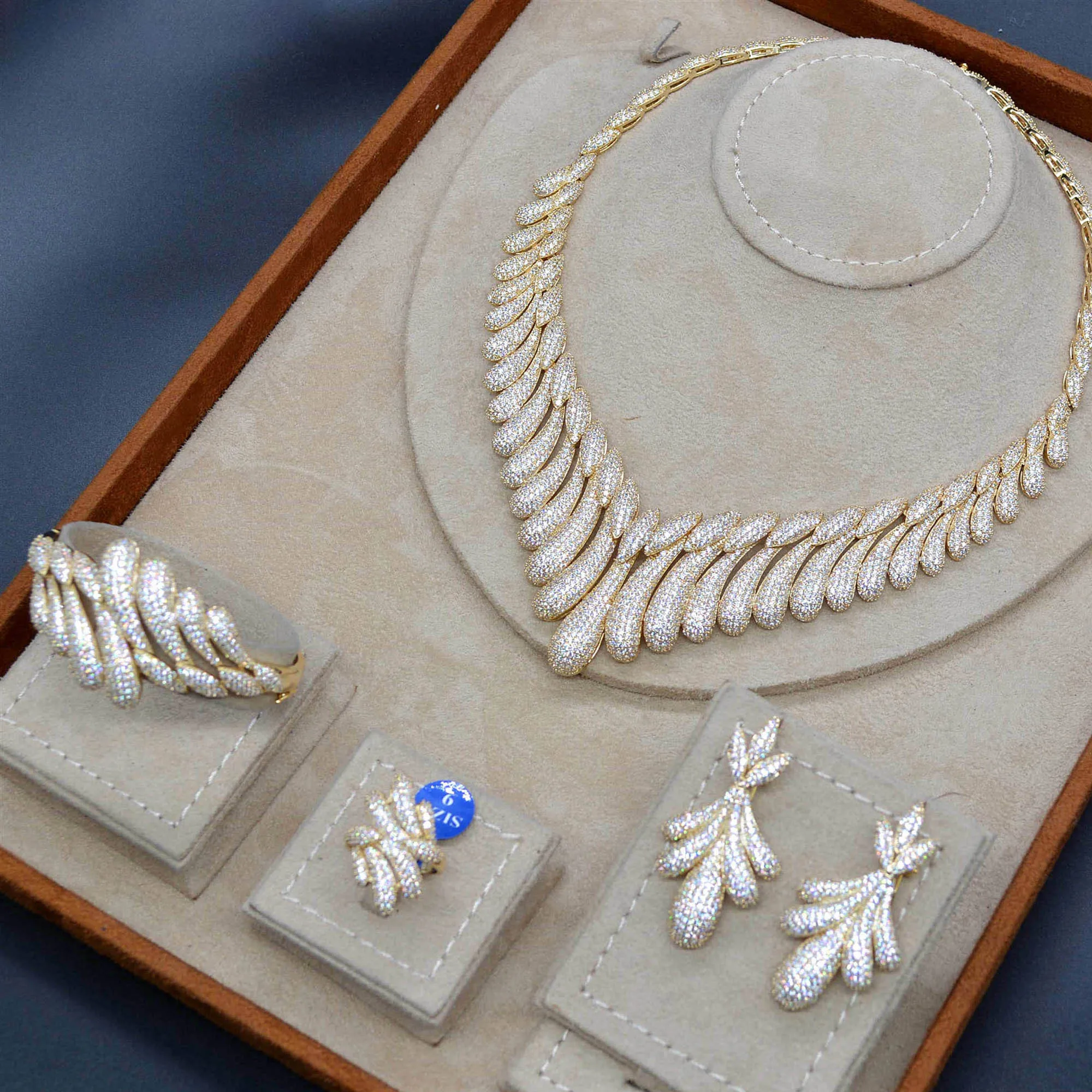 MECHOSEN великолепный роскошный набор Больших Ювелирных изделий с каплями воды