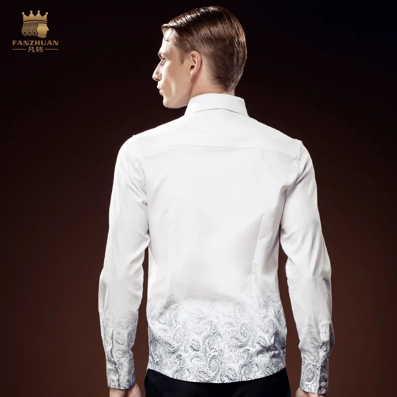 Бесплатная доставка новая модная повседневная мужская рубашка с градиентным