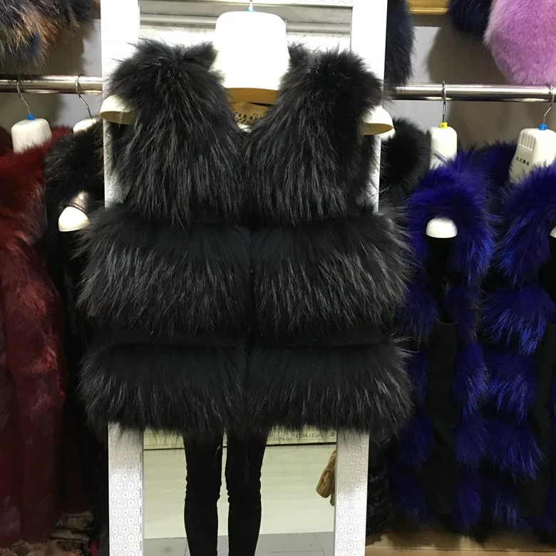 Женская Шуба из натурального меха жилет енота на любой размер | одежда