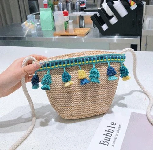 Ship Type Tassel Straw Bag Zipper Handbags Women Summer Rattan Handmade Woven Beach Bohemia Handbag New Fashion | Багаж и сумки