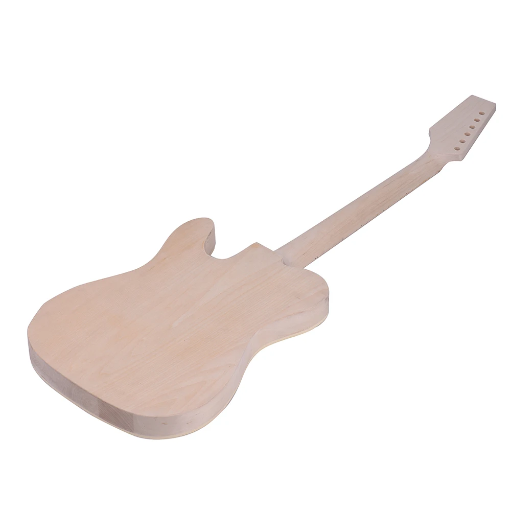 Muslady TL Tele стиль незавершенный электрогитара DIY Kit липа корпус заусенцев поверхность клена шеи и гриф