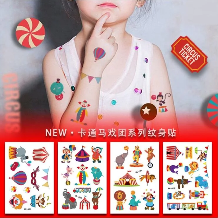 5 шт. цирк карнавальный наклейки для временных татуировок набор поделка Детский