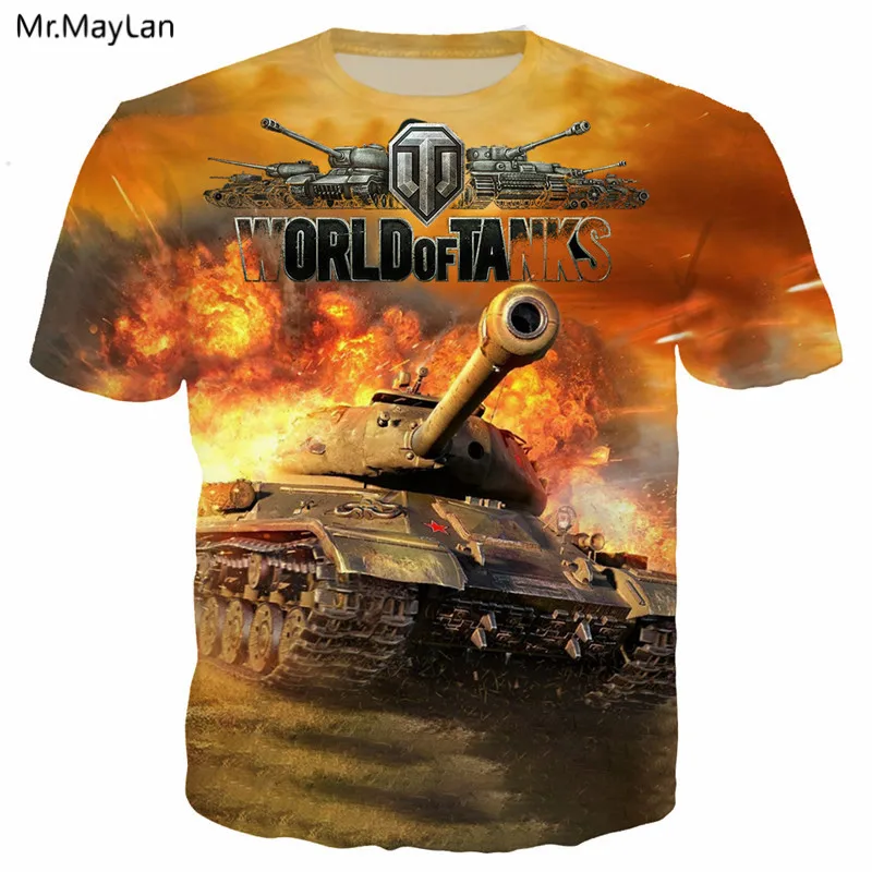 Игра World of Tanks крутая 3D Футболка с принтом Мужская/wo Мужская Военная уличная Футболка Мужская Панк футболка с круглым вырезом одежда больших размеров 5XL