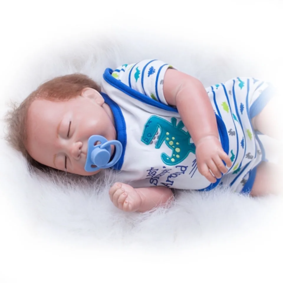 

Asleep Baby Alive Dolls 20 Inch Soft Silicone Reborn Baby Dolls Lifelike Newborn Boneca Boy with Magnetic Pacifier Kits Gifts