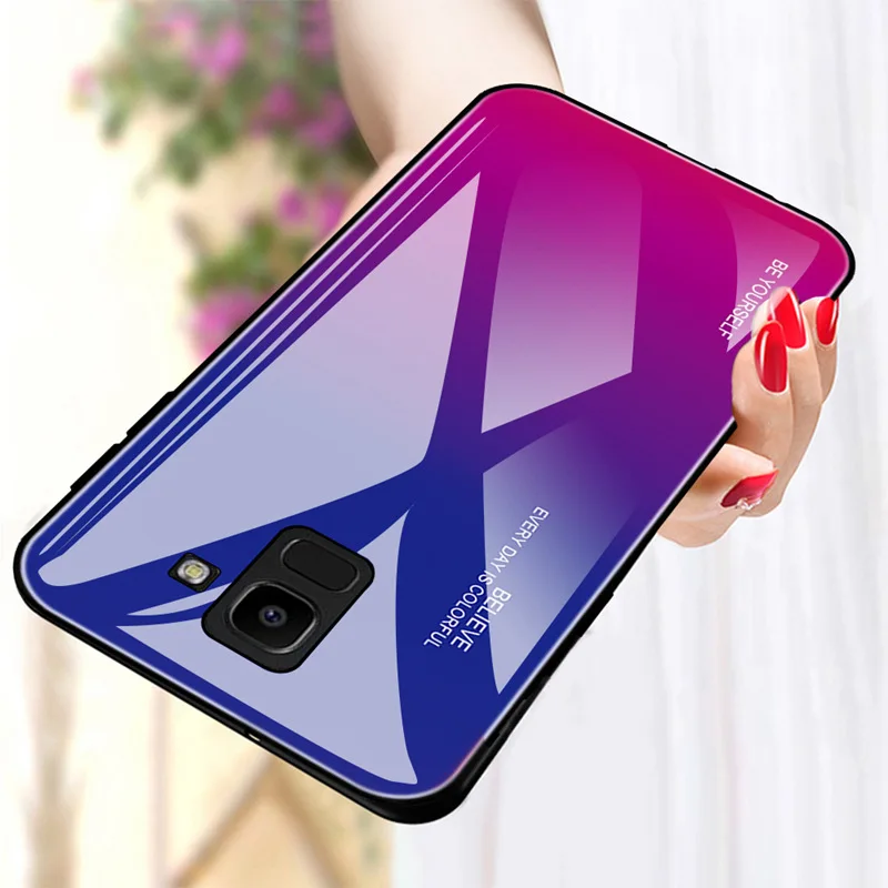 1 шт Для samsung Galaxy J4 Plus J6 Plus анти-чехол от царапин мягкий край закаленное стекло твердая задняя крышка для Galaxy A6 Plus A8 Plus