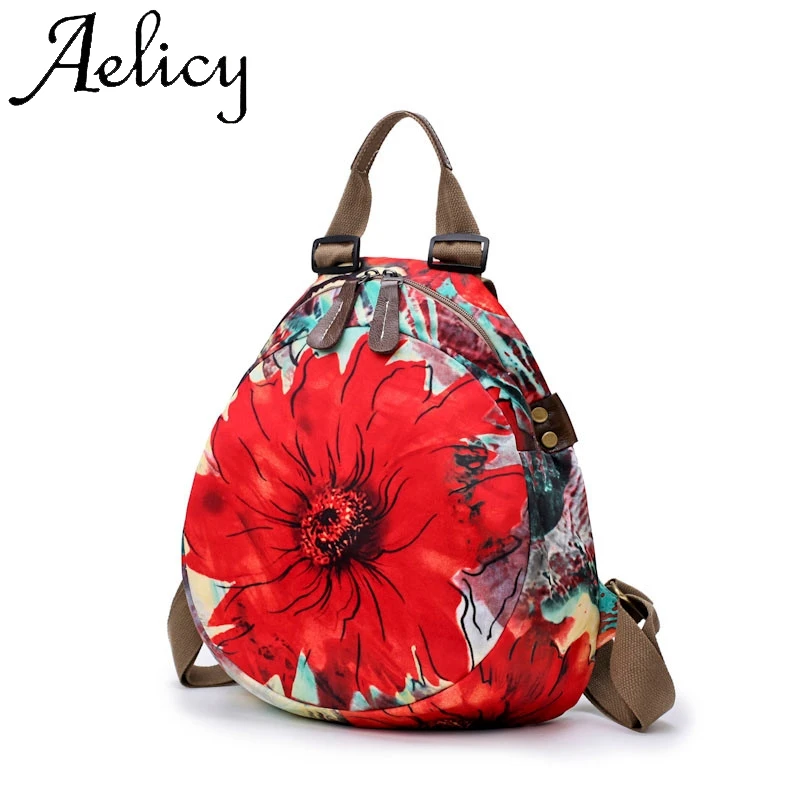 Aelicy Модные женские ретро рюкзаки с цветочным принтом дорожные сумки школьная