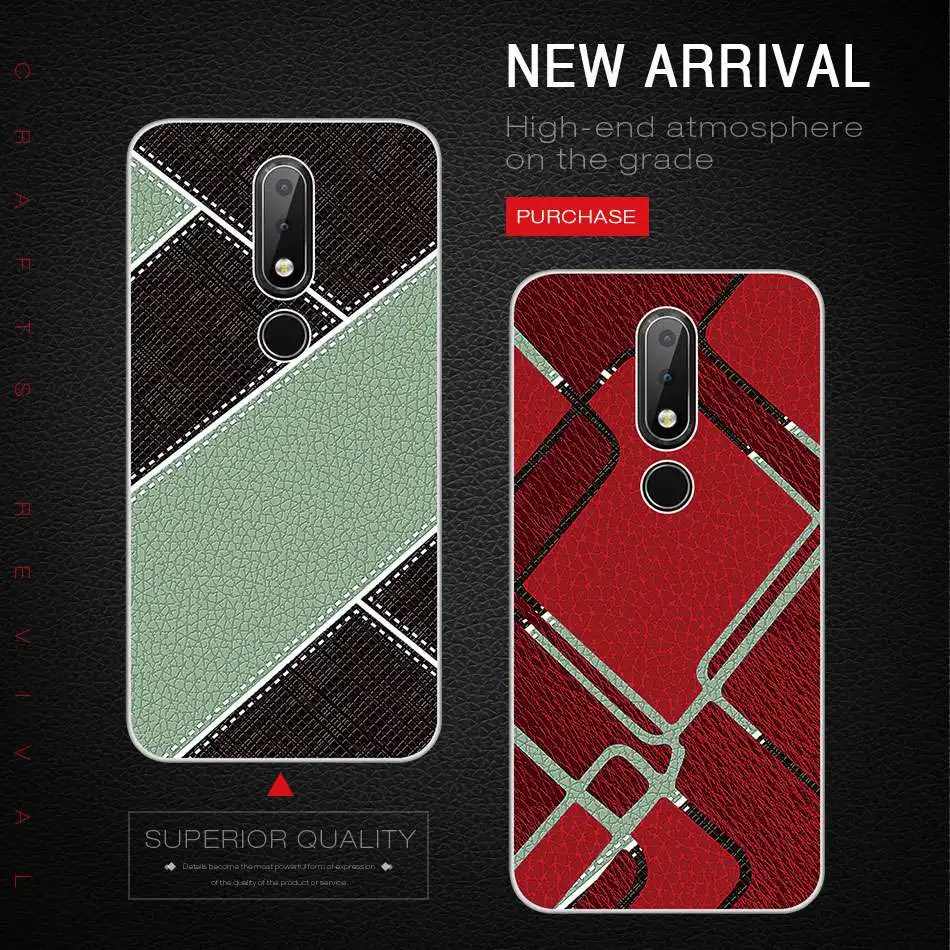 UTOPER Shell для Nokia X6 2018 силиконовый чехол из искусственной кожи геометрическая