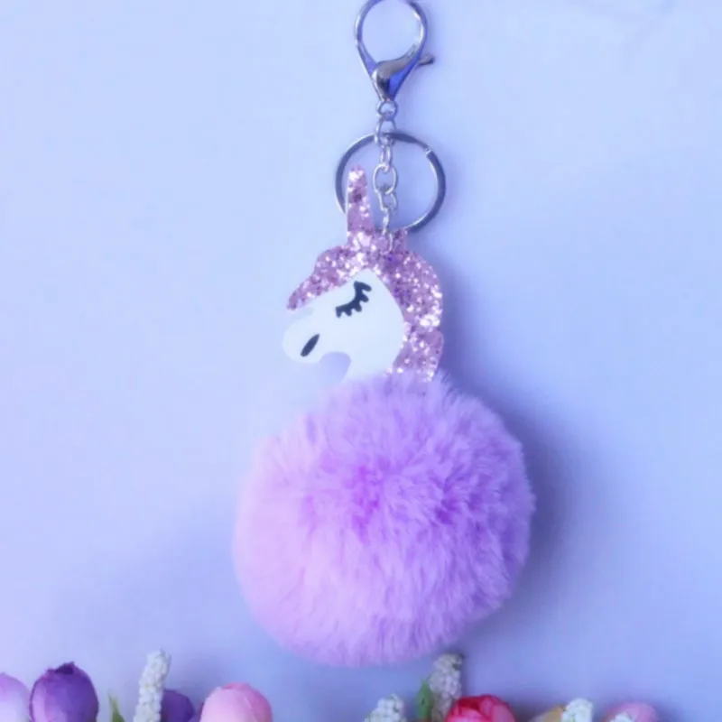 Фото 2017 Unicorn pompom Keychain Rabbit fur ball Fluffy licorne key chain Horse porte clef de fourrure Bag Car Keyring YSK18 Украшения и 2017 Unicorn pompom Keychain Rabbit fur ball Fluffy licorne key chain Horse porte clef de fourrure Bag Car Keyring YSK18 Украшения и