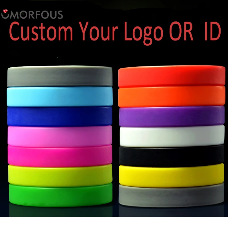 ID браслеты на заказ ваши логотипы силиконовый браслет для взрослых/детей логотип