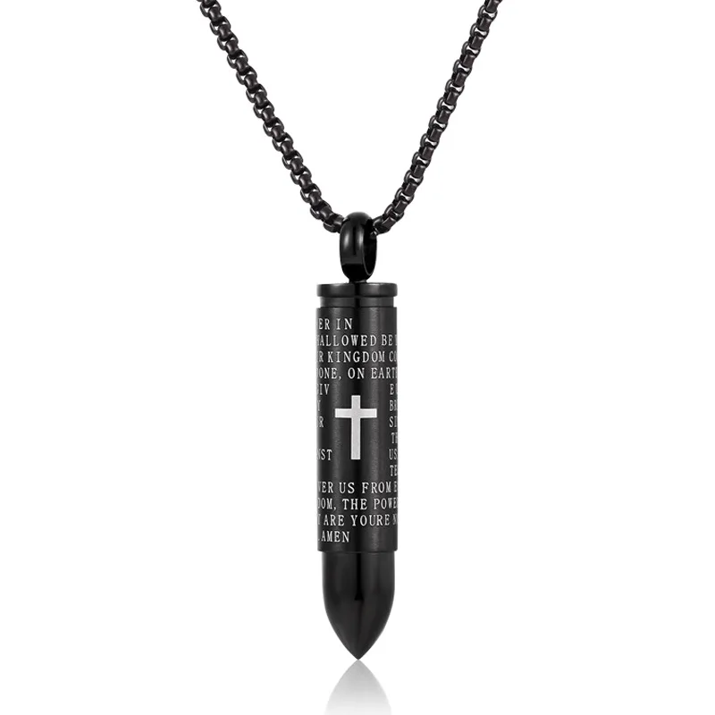 Мужское Ожерелье пуля кулон из нержавеющей стали крест ожерелья цепочка