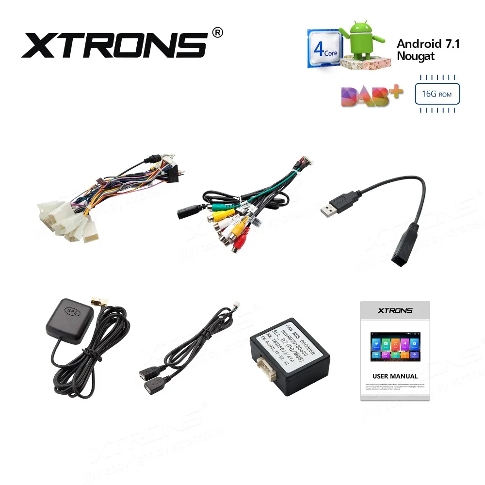 XTRONS 10 1 &quotAndroid 7 автомобильный стерео радио плеер RCA GPS Canbus DAB + OBD WIFI без DVD для Toyota RAV4