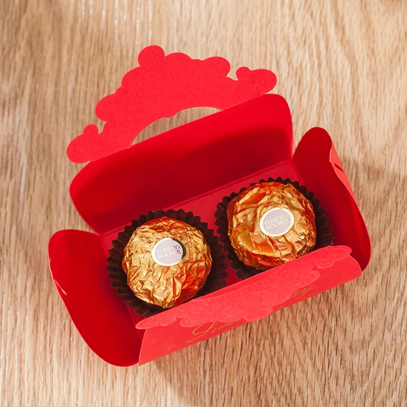 Красный 12 шт./лот золото Фольга Корона блестящие коробка конфет Свадебные