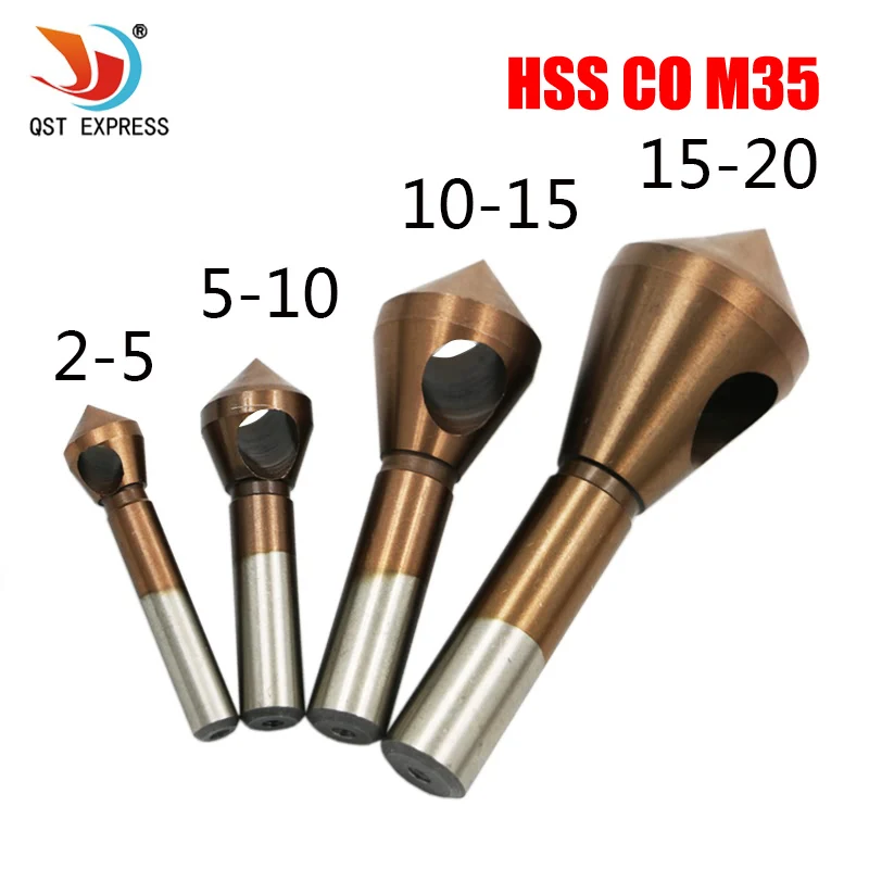 Зенковка QSTEXPRESS HSS CO M35 из нержавеющей стали сверло Буровое для зачистки