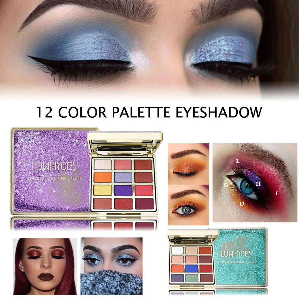 12 цветов блестящие перламутровые тени для век палитры косметика &quotMaquillage&quot