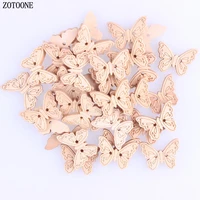 zotoone 100pcs wooden buttons butterfly shape 2 holes wooden buttons fit sewing diy scrapbook decorative buttons for crafts c