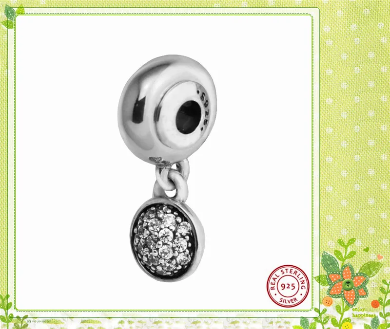 ESSENCE Pave-set прозрачный CZ Надежда Подвеска Шарм бусины для женщин ювелирных изделий DIY Fit PANDORA талисманы Серебро 925 FE065