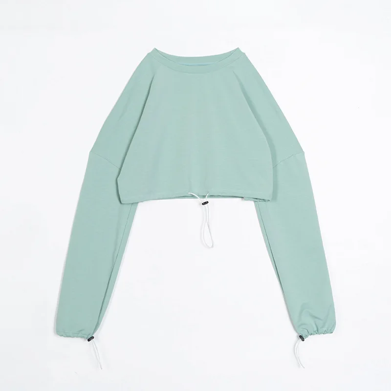 Женский спортивный костюм из 2 предметов повседневный укороченный пуловер с