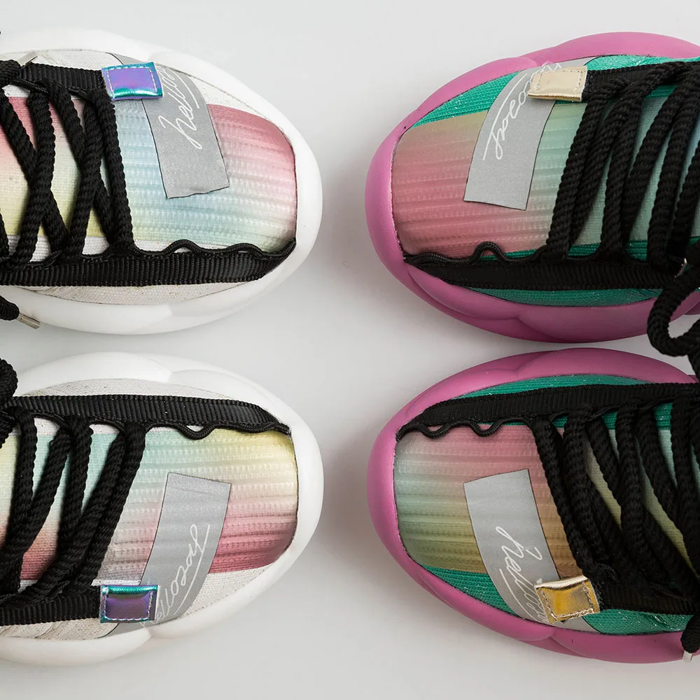 LEEPO кроссовки Для женщин обувь на плоской подошве платформы модные Вязание