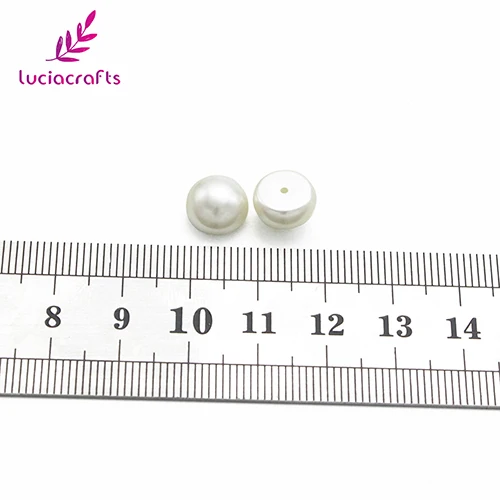 Lucia crafts 8 мм/10 мм/12 мм/14 мм цвет слоновой кости полукруглые бусины с плоской задней стороной имитация жемчуга DIY одежда аксессуары для дизайна ногтей E1201 - Цвет: 10mm 48pcs