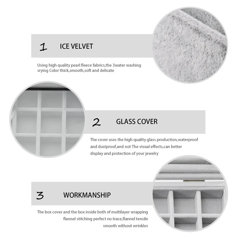 Витрины для ювелирных изделий серое вино красное 24 Сетки стеклянный бархатный