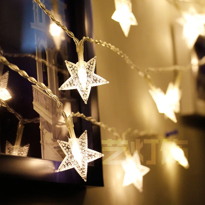 

20M 200 Led Star 220V EU Fairy Lights Christmas Star String Light Garland Led Curtain for Wedding/home/party/birthday Decoration