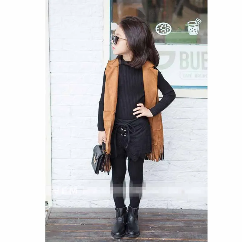 Новый жилет для маленьких девочек весенне-осенняя одежда модный длинный цвета