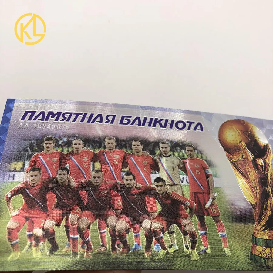 Лидер продаж W010 1 шт. Россия Спорт Россия футбол звезды команда Золотая банкнота для болельщиков коллекция и подарки