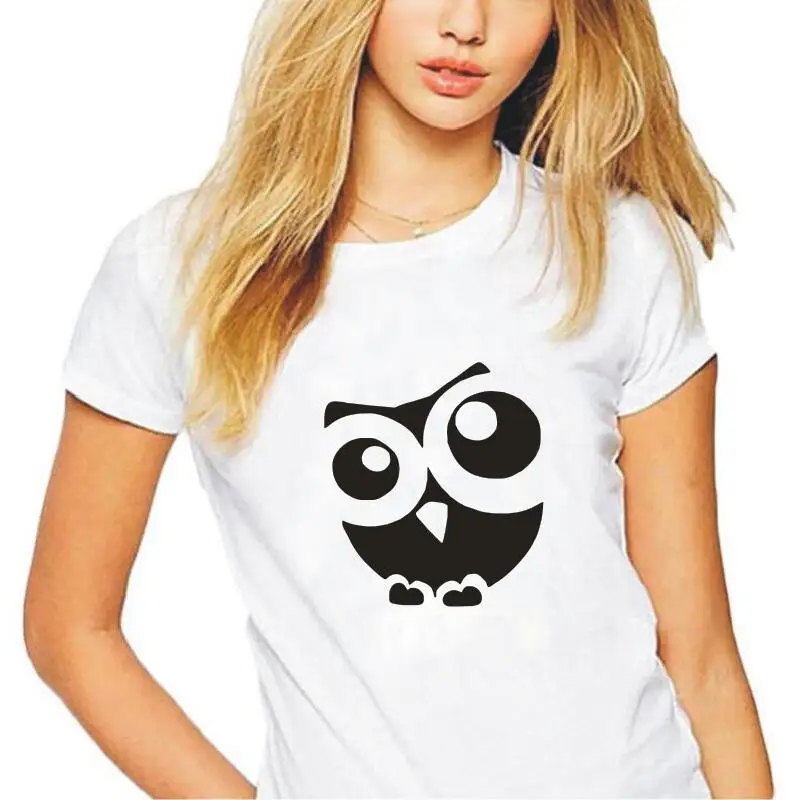 Футболка женская с графическим принтом совы Новинка лета 2019 футболка коротким