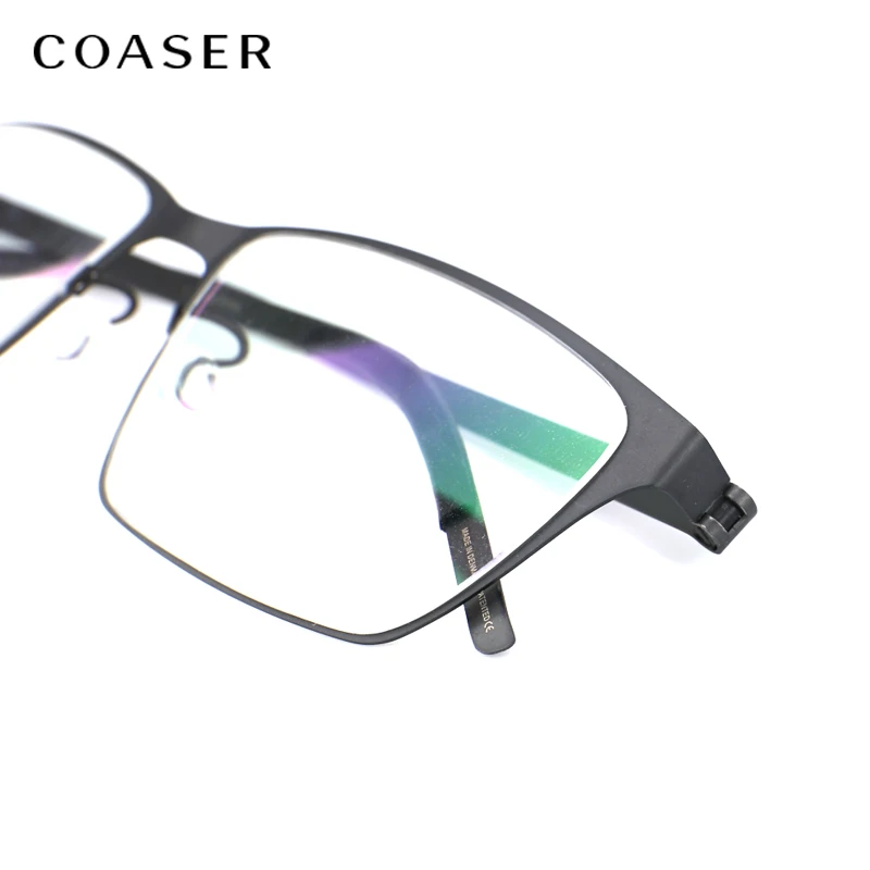 Очки для коррекции зрения мужские ультралегкие квадратные из титанового