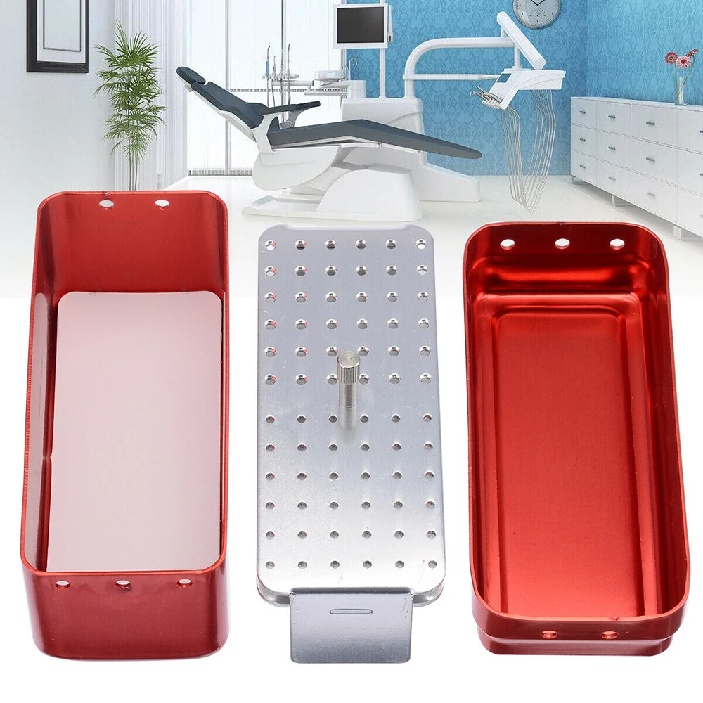 Best Selling 1pc Aluminum Dental Disinfection Box Autoclave Sterilizer Case 105 x 45 50mm 72 Holes For Burs | Красота и здоровье