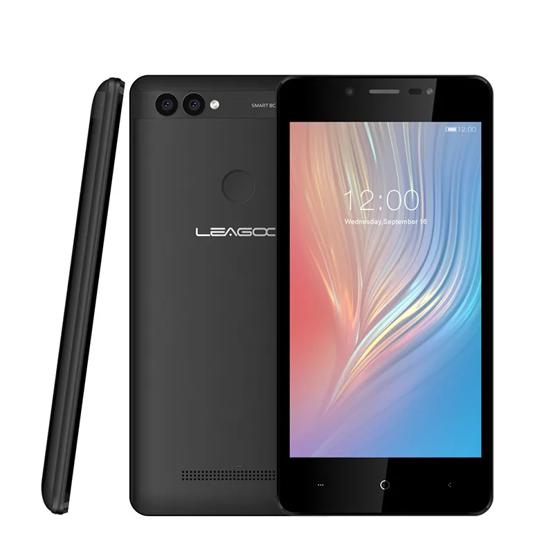 LEAGOO POWER 2 смартфон 5,0 ''HD MT6580A четырехъядерный 2 Гб 16 Гб 3200 мАч двойная задняя камера отпечаток пальца ID сенсорный телефон Android - Цвет: BLACK