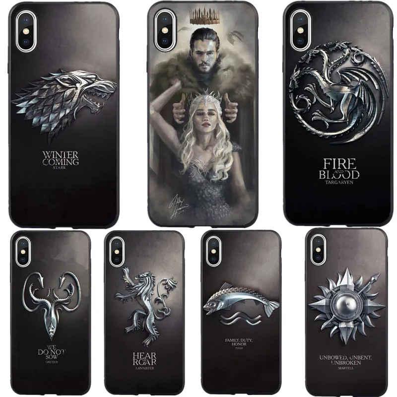 Игра трона дом Старк Таргариен GOT Coque Мягкий силиконовый чехол для телефона для Apple iPhone 5 5S SE 6 6s 7 8 Plus X XR XS MAX