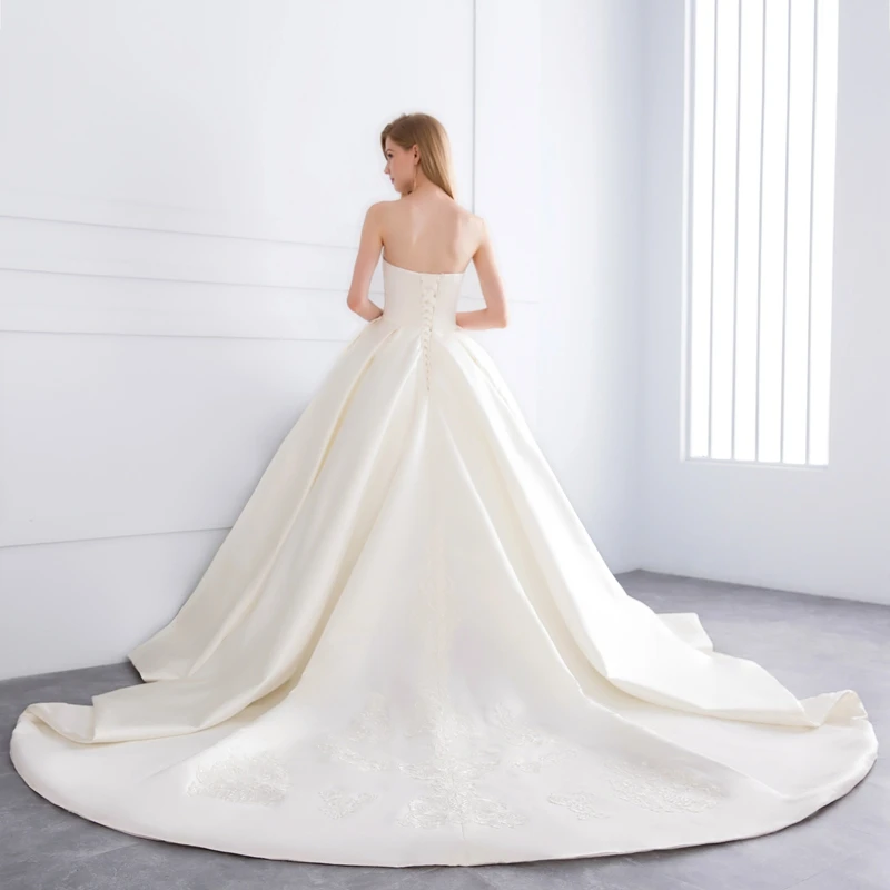 Miaoduo 2021 атласные свадебные платья для невесты кружевное платье Vestidos De Novia размера