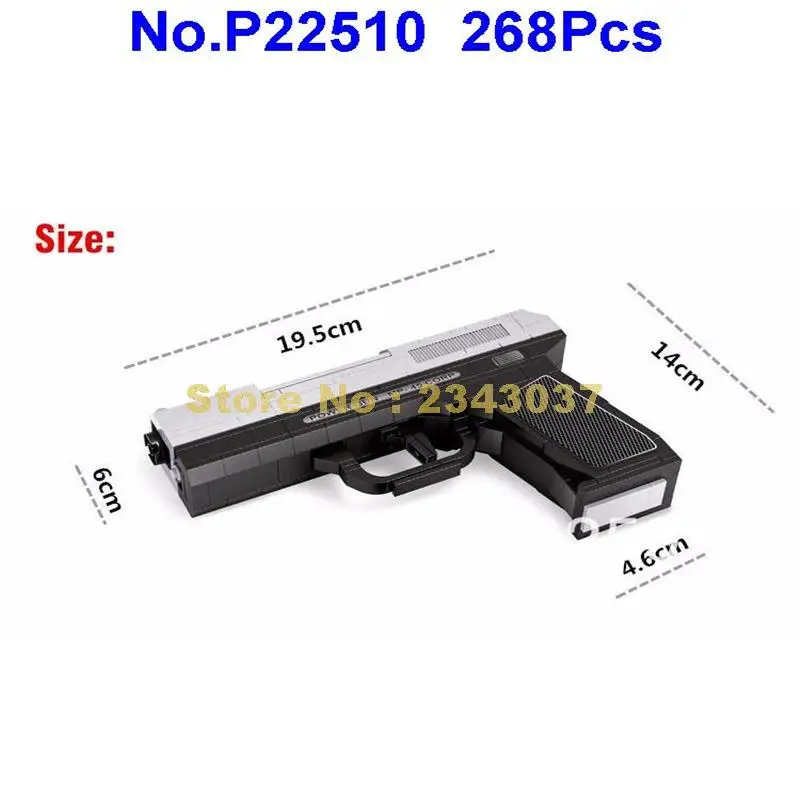 Ausini P22510 Mp 45 268 шт. классические полицейское оружие Модель 1:1 строительные блоки