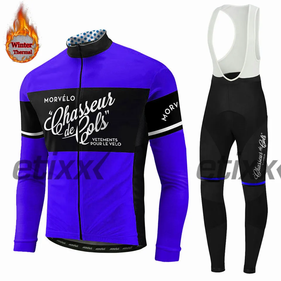 8 Morvelo теплая зимняя флисовая велосипедная футболка, длинный комплект, спортивная одежда для велосипеда, одежда, рубашка, ropa ciclismo - Цвет: 8
