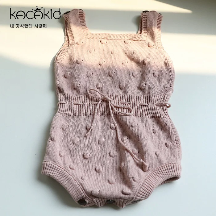 Kacakid/новая весенняя одежда для маленьких мальчиков и девочек; детский шерстяной вязаный костюм без рукавов; боди для младенцев; одежда - Цвет: L