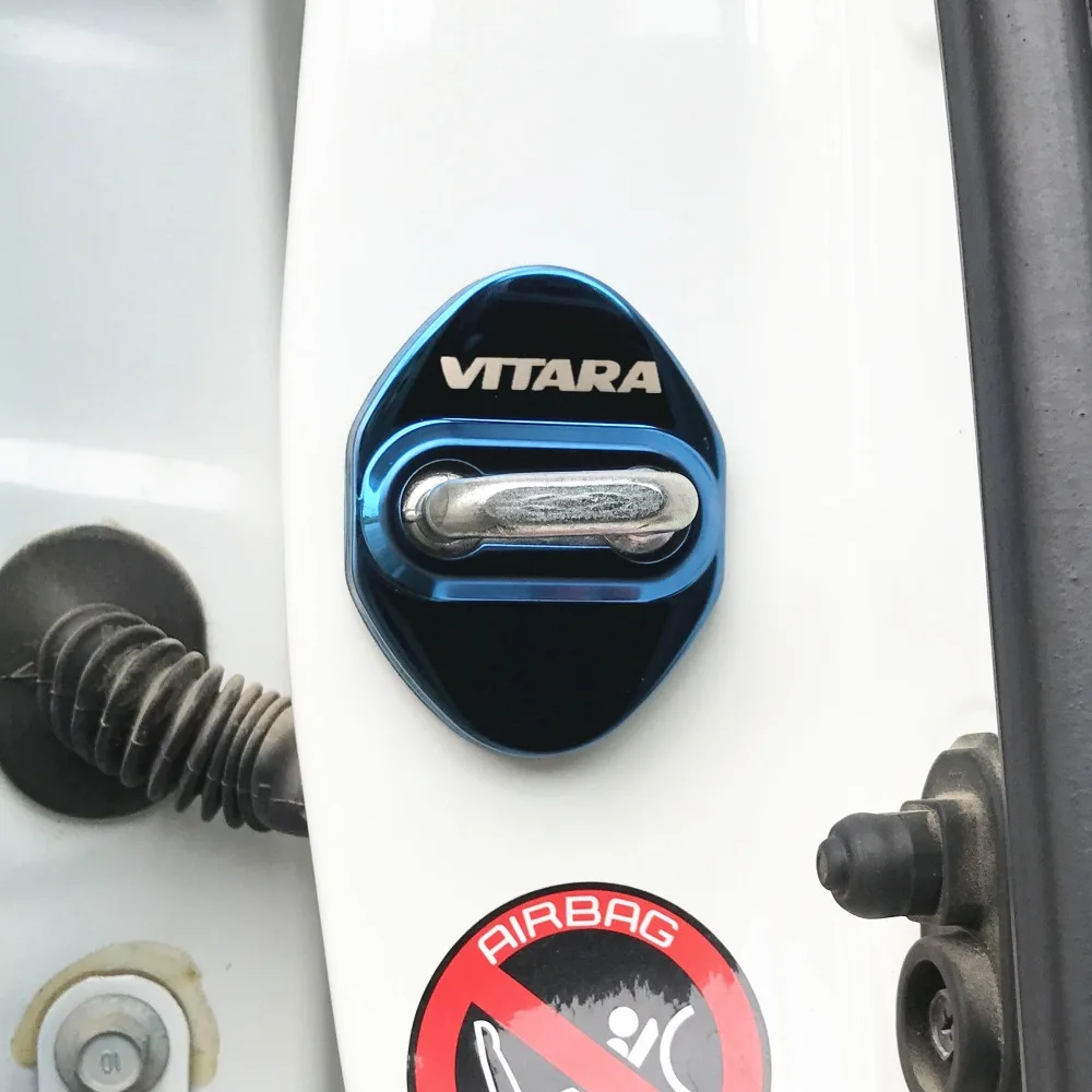 Авто Стайлинг Крышка дверного замка автомобиля эмблемы чехол для suzuki vitara 2015 2016 2017