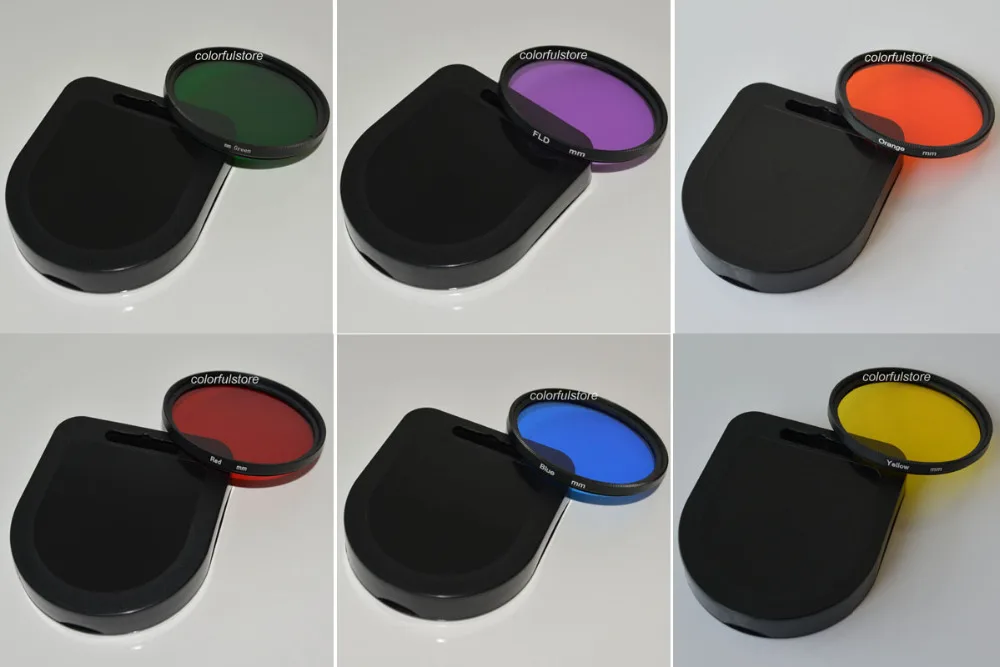 30 мм 6 шт полный цвет зеленый оранжевый красный фиолетовый желтый синий фильтр