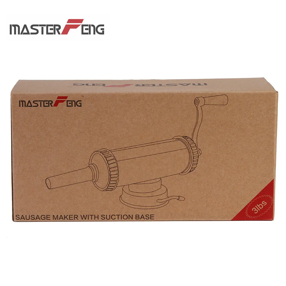 3LBS/1,5 кг ручные салями Maker горизонтальный колбасный шприц домашней колбасы, тем самым позволяя зернам раскрыться присоски& 3 заполнения насадки