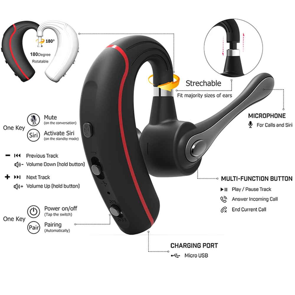 Ложка B1 гарнитура Bluetooth hands-free беспроводная V4.1 с бизнес/офис/вождения микрофон |
