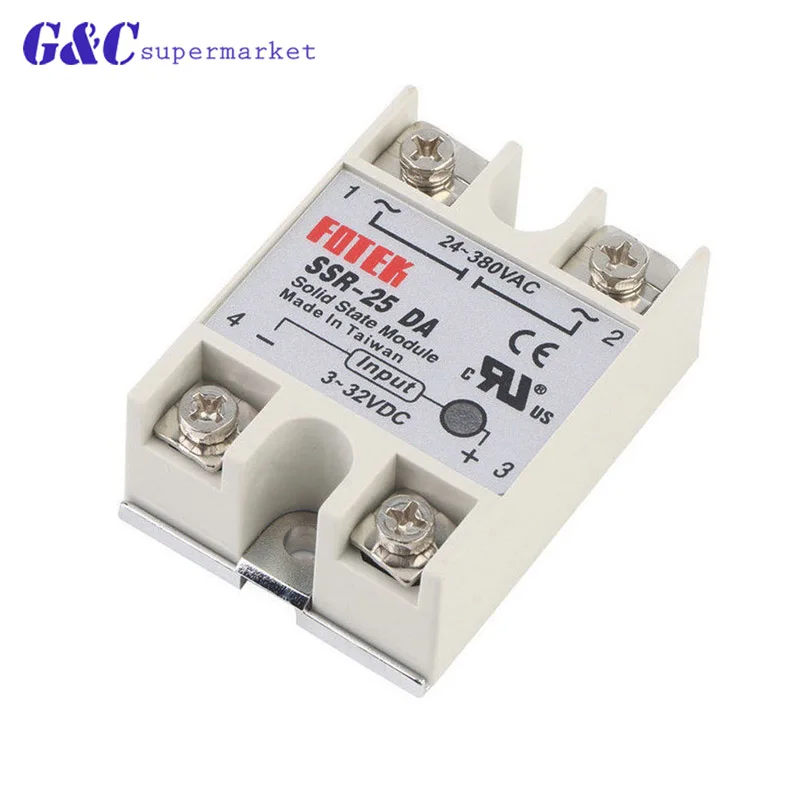 1 шт. твердотельное реле SSR-100DA SSR-75DA SSR-60DA 10DA 25DA 40DA на самом деле 3-32 В постоянного
