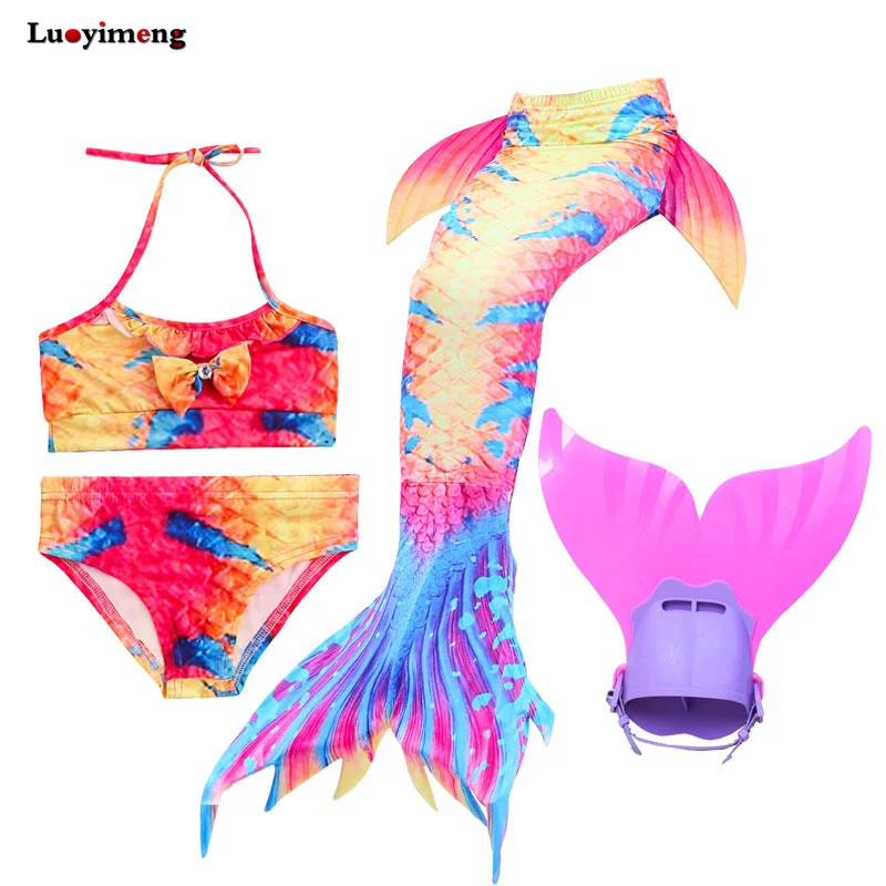 Детский купальник в стиле аниме с хвостами русалки для девочек купальный костюм