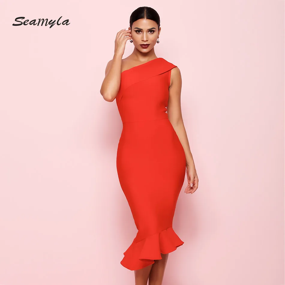 Seamyla 2020 новый летний Бандажное платье Vestidos элегантное Русалка знаменитости