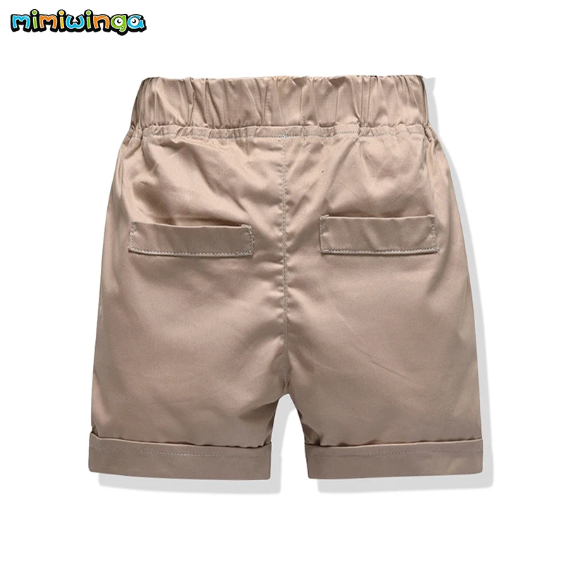 Mimiwinga 3pcs Baby Boys Suit Gentleman Bow Tie Short Sleeve Shirt Vest Tops Elastic Shorts Set Cotton Solid Children's Clothes |