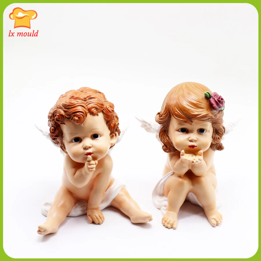 

2019 new baby angel type silicone mold chocolate polymer clay soap candle resin