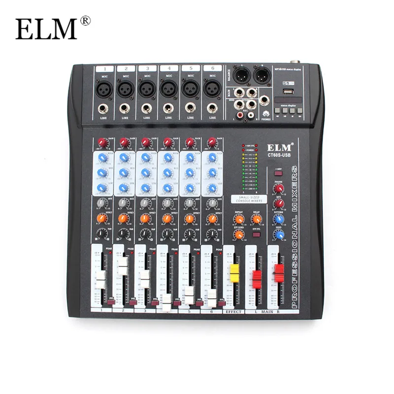 ELM профессиональный микрофон караоке аудио цифровой звук смешивания усилитель