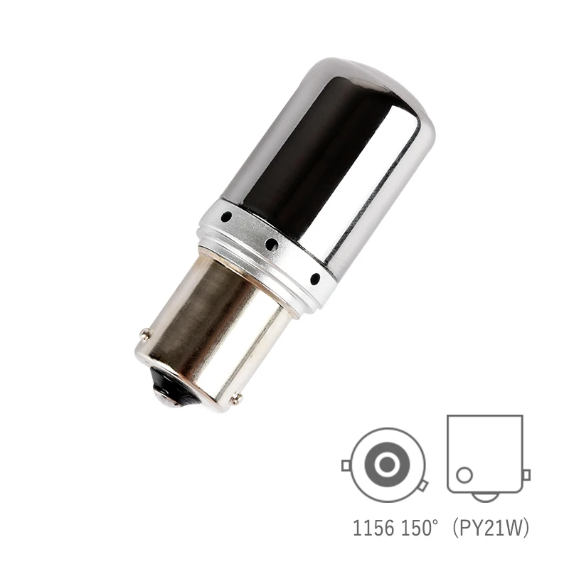 S25 T20 7440 W21W скрытый светодиодный светильник хромированный Янтарный 144 smd CanBus без ошибок 1156 BA15S P21W PY21W лампа сигнал поворота лампа без вспышки 1 шт - Испускаемый цвет: 1156 150 (PY21W)